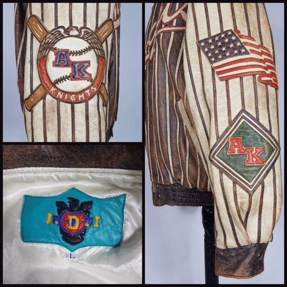 SOLD//SOLD// Vintage Leather Baseball Jacket - Picture 8 of 8